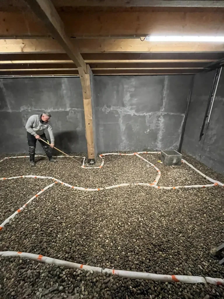 Dalle drainante en Alsace - Préparation du sol